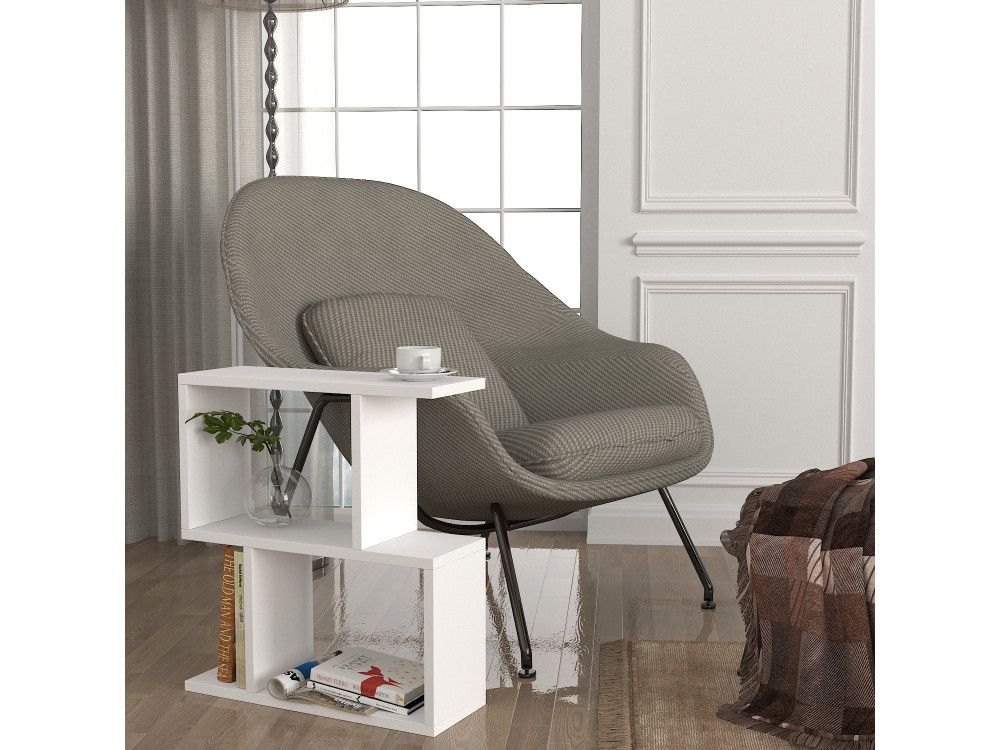 Tavolino in legno "Karinus" - 50 x 17 x 55 cm - Bianco