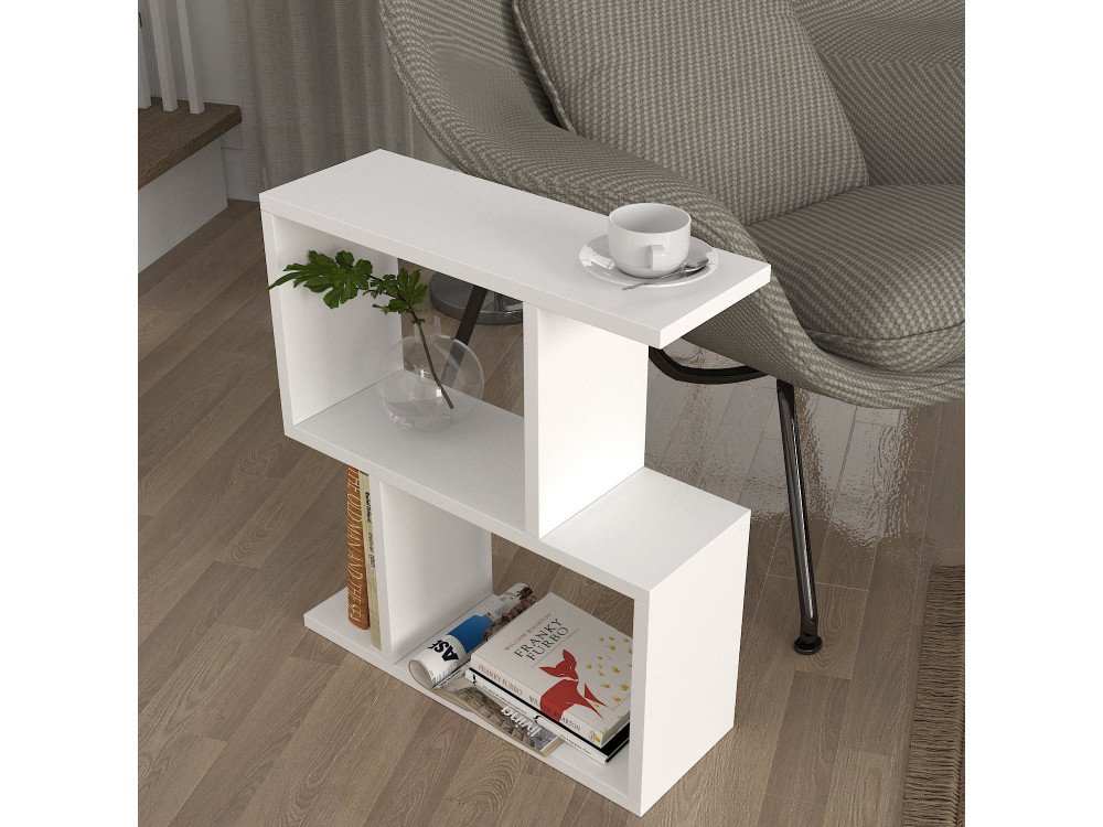Tavolino in legno "Karinus" - 50 x 17 x 55 cm - Bianco