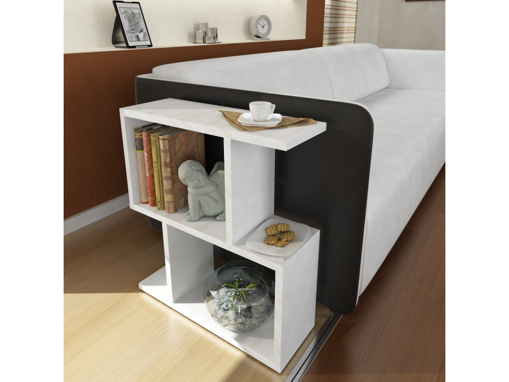 Tavolino in legno "Karinus" - 50 x 17 x 55 cm - Bianco