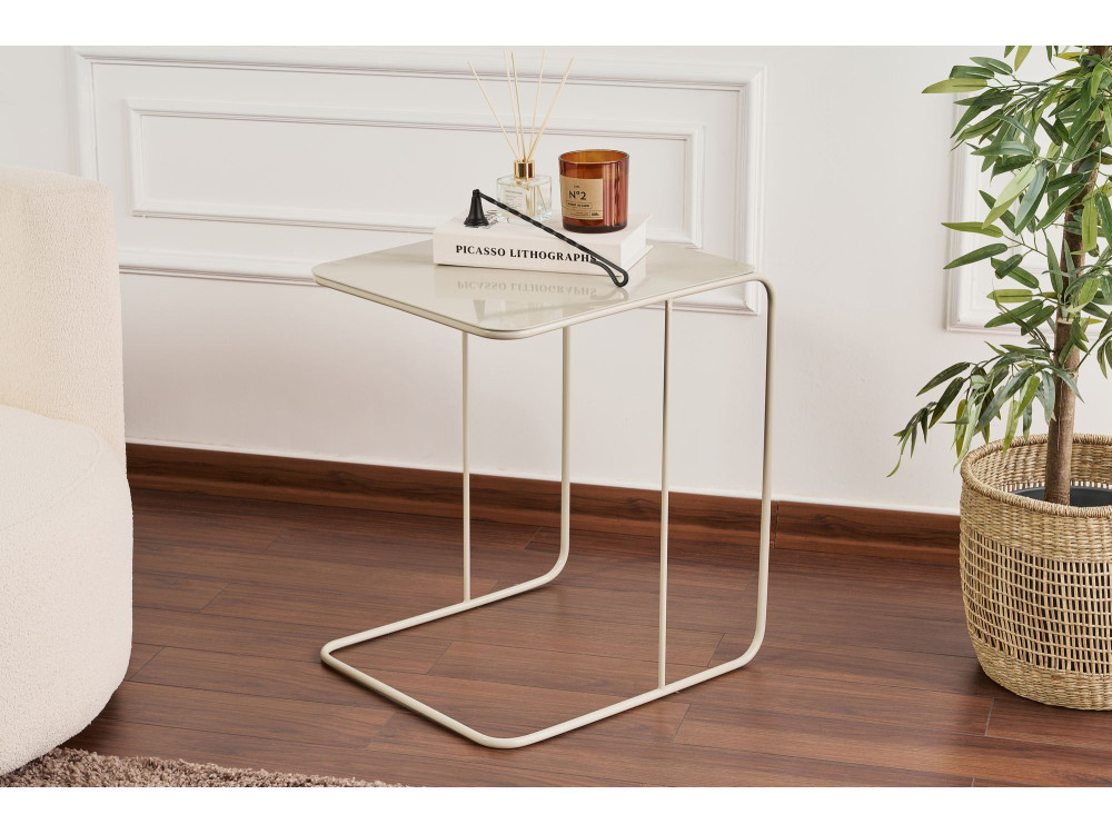 Tavolino in metallo "Poet" 47 x 46 x 57 cm - Taupe