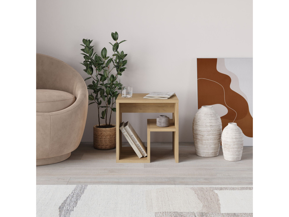 Tavolino in legno "Bon" 40 x 35 x 40 cm - Rovere zaffiro