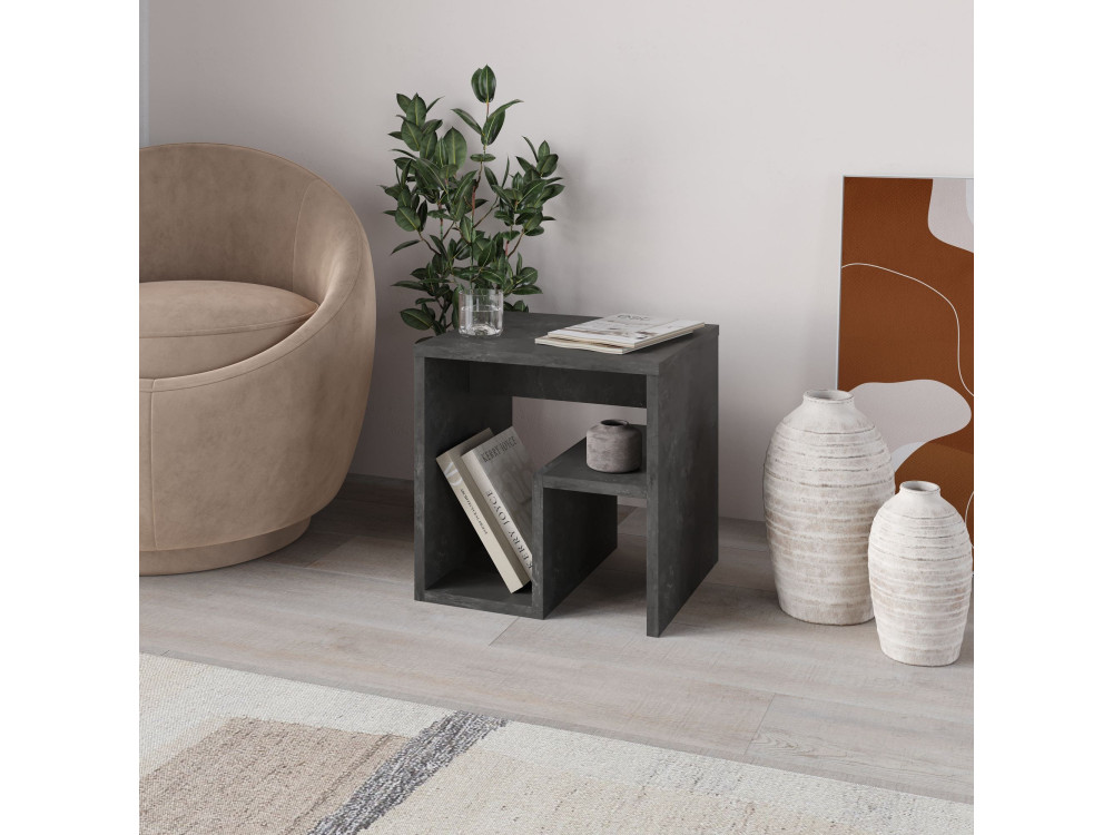 Tavolino in legno "Bon" 40 x 35 x 40 cm - Grigio retrò