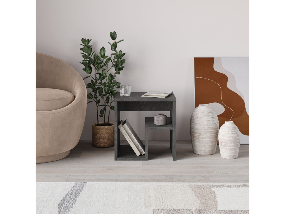 Tavolino in legno "Bon" 40 x 35 x 40 cm - Grigio retrò