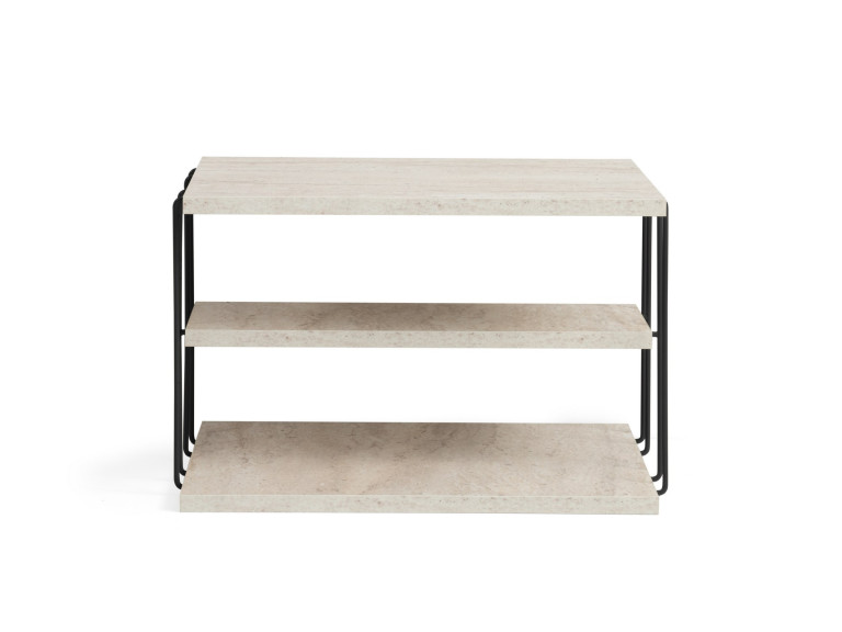 Tavolino in legno "Lifon" - 50 x 40 x 33 cm - Travertino