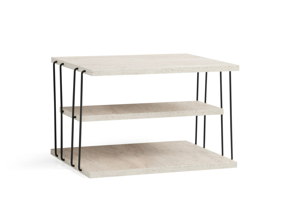 Tavolino in legno "Lifon" - 50 x 40 x 33 cm - Travertino