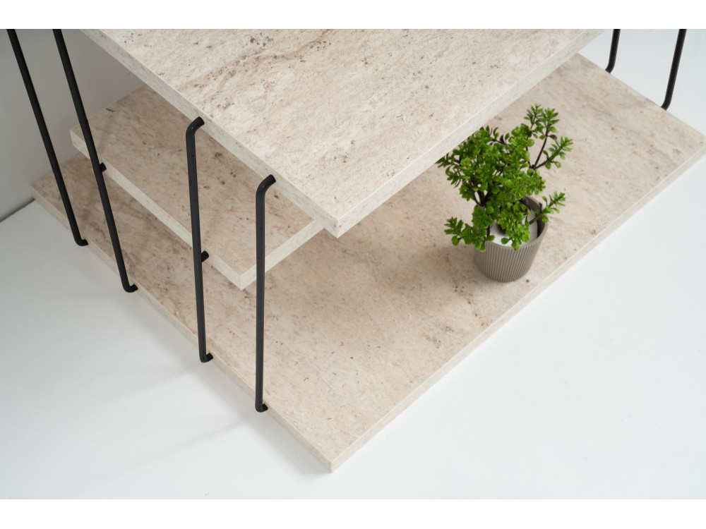 Tavolino in legno "Lifon" - 50 x 40 x 33 cm - Travertino