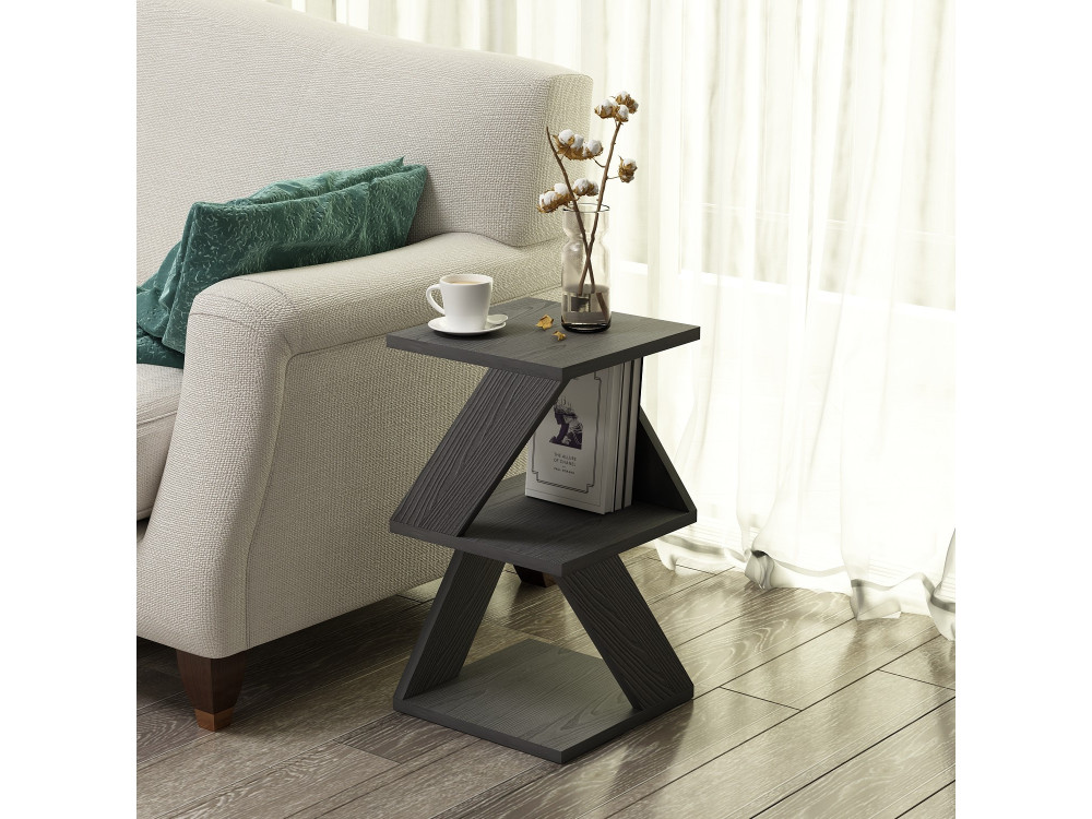 Tavolino in legno "Albeni" - 30 x 30 x 54 cm - Nero