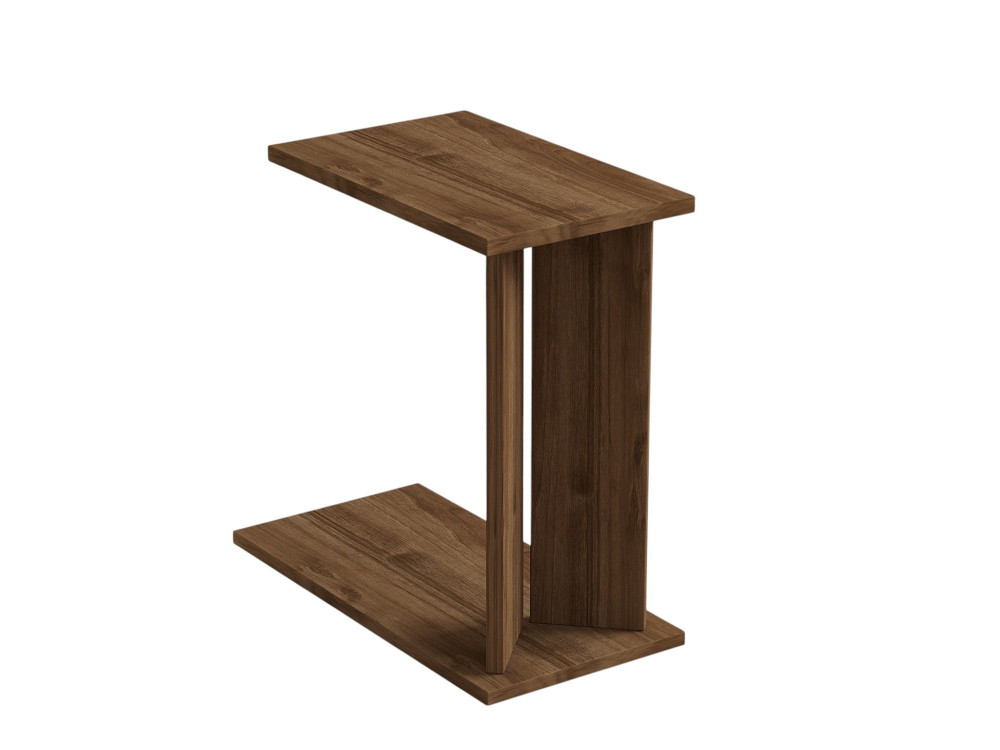 Tavolino in legno "Lun" - 25 x 50 x 48 cm - Marrone