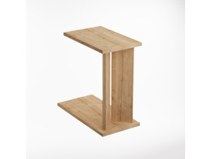 Tavolino in legno "Lun" - 25 x 50 x 48 cm - Beige