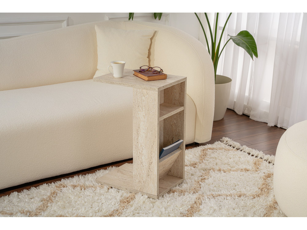 Tavolino in legno "Filinta" - 30 x 40 x 63 cm - Travertino