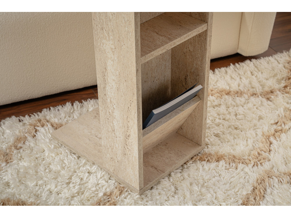 Tavolino in legno "Filinta" - 30 x 40 x 63 cm - Travertino