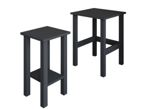 Set di 2 tavolini in legno "Gina 2" - 45 x 45 x 60 cm - Grigio antracite