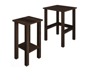 Set di 2 tavolini in legno "Gina 2" - 45 x 45 x 60 cm - Marrone