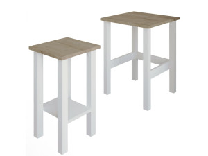 Set di 2 tavolini in legno "Gina 2" - 45 x 45 x 60 cm - Beige