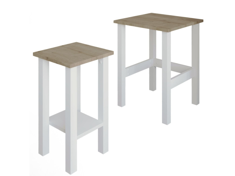 Set di 2 tavolini in legno "Gina 2" - 45 x 45 x 60 cm - Beige