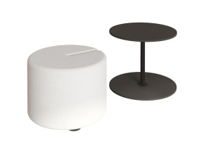 Tavolino "Vexana" con poggiapiedi in legno - 43 x 43 x 47 cm - Grigio antracite