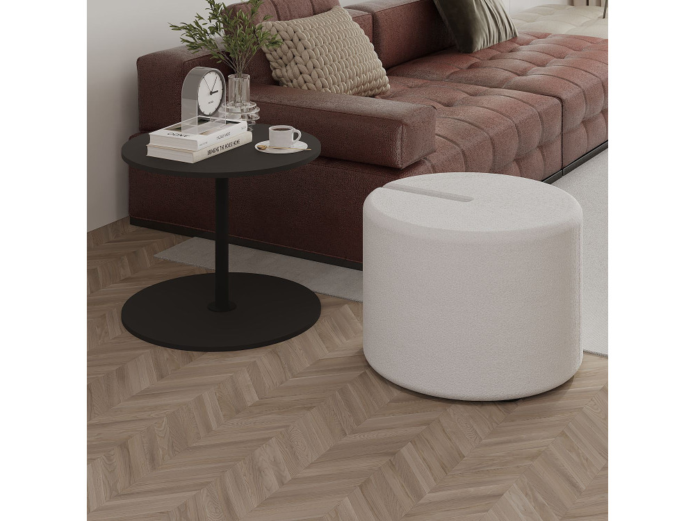 Tavolino "Vexana" con poggiapiedi in legno - 43 x 43 x 47 cm - Grigio antracite