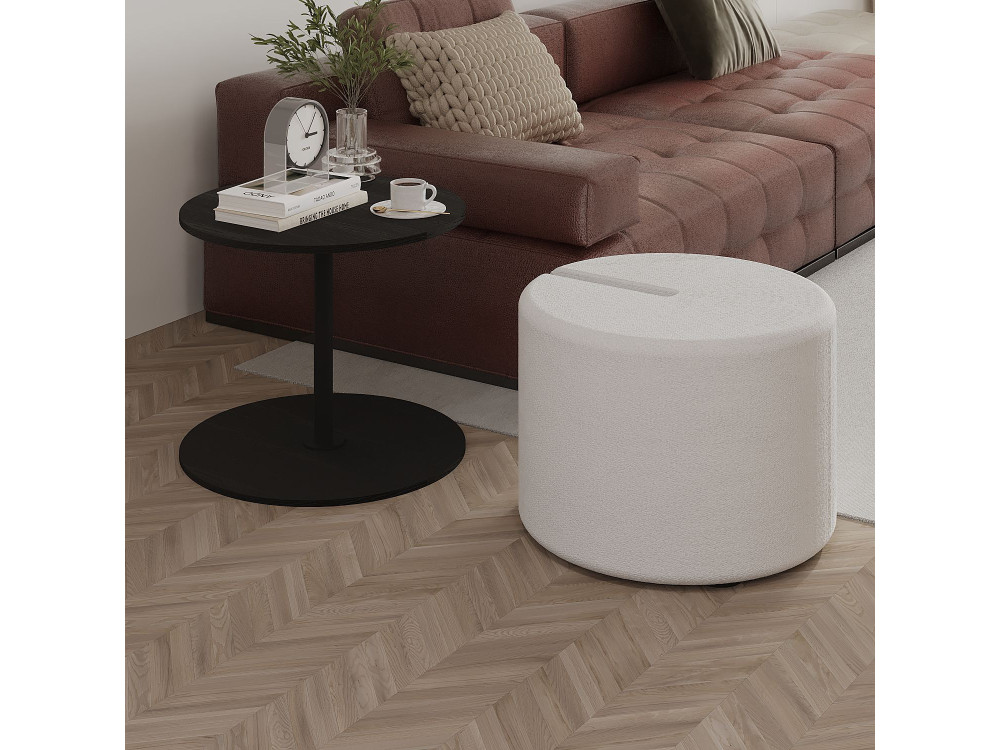 Tavolino in legno "Vexana" con poggiapiedi - 43 x 43 x 47 cm - Nero