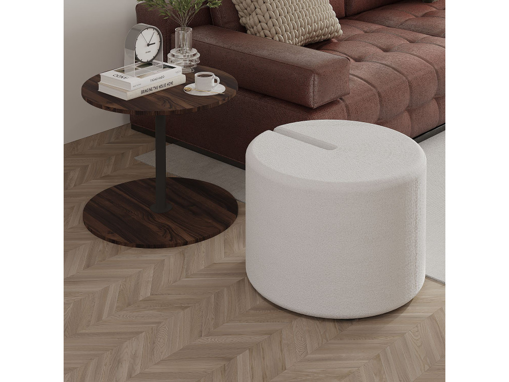 Tavolino in legno con poggiapiedi "Vexana" - 43 x 43 x 47 cm - Marrone
