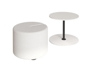 Tavolino "Vexana" con poggiapiedi in legno - 43 x 43 x 47 cm - Bianco