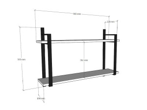 Mensola da parete in legno "Abat" - 90 x 22 x 60 cm - Noce