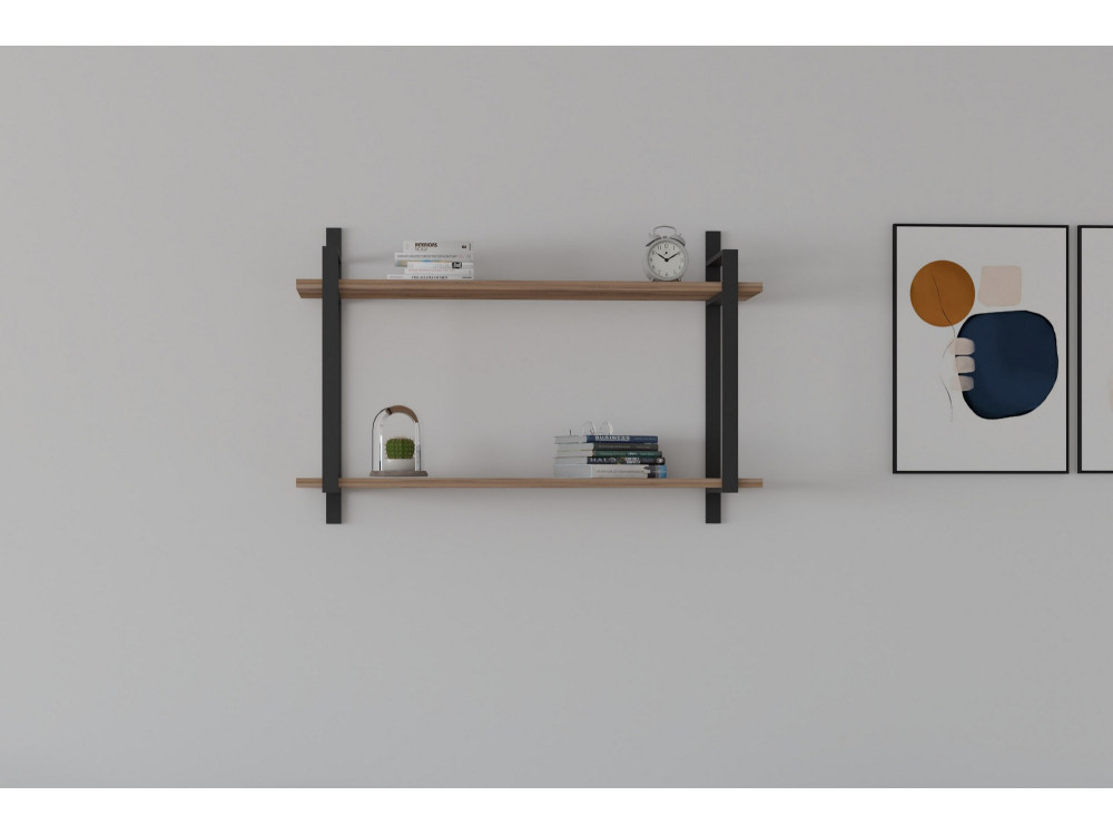 Mensola da parete in legno "Abat" - 90 x 22 x 60 cm - Noce