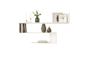 Mensola da parete in legno "WL10" - 120 x 14 x 71 cm - Bianco