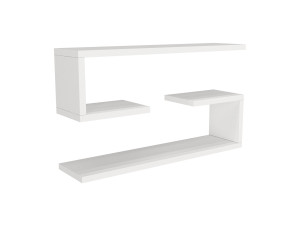 Scaffale da parete in legno "Jenika" - 60 x 14 x 18 cm - Bianco