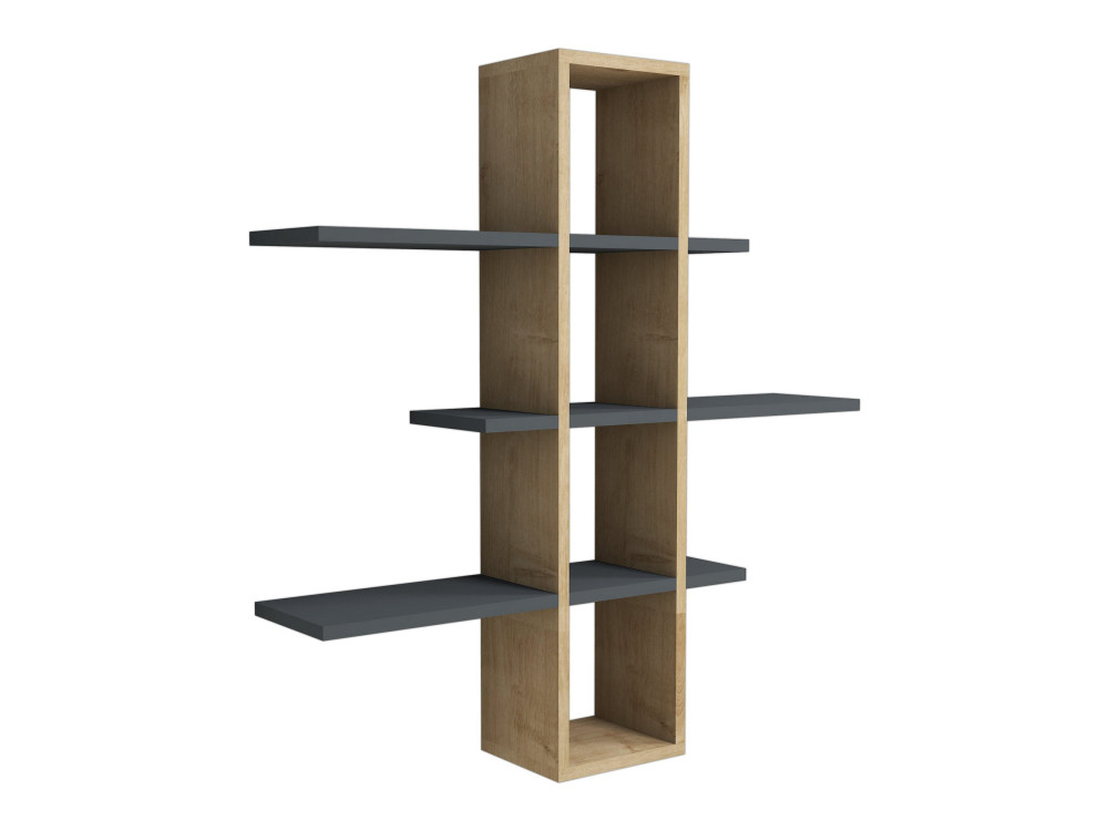 Mensola da parete in legno "Ardo" - 96 x 19 x 101 cm - Saphir, Antracite