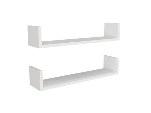 Mensola da parete in legno "Iris" - 63 x 14 x 14 cm - Bianco