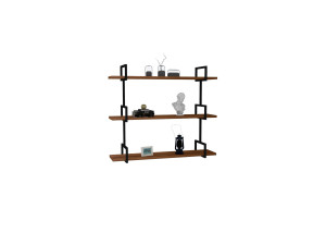 Mensola da parete in legno "Uras" - 87 x 22 x 76 cm - Noce