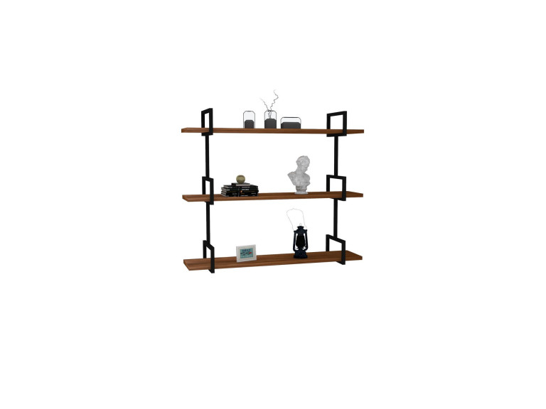 Mensola da parete in legno "Uras" - 87 x 22 x 76 cm - Noce