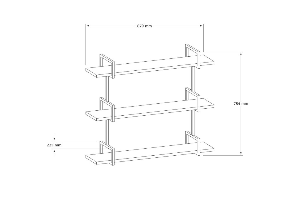 Mensola da parete in legno "Uras" - 87 x 22 x 76 cm - Noce