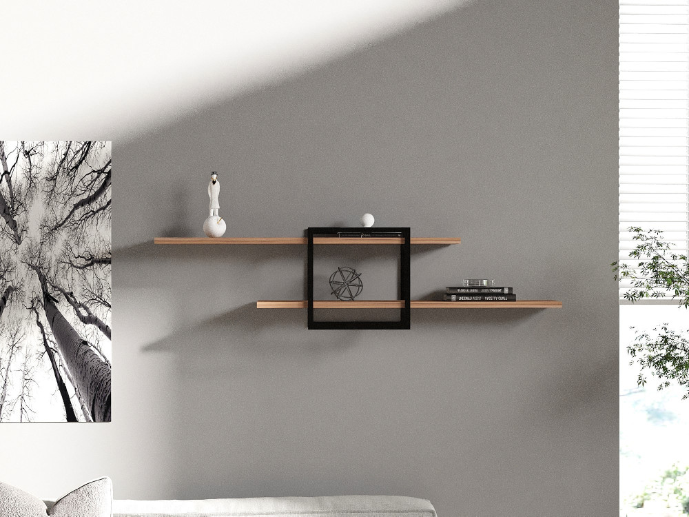 Mensola da parete in legno "Mone" - 120 x 18 x 30 cm - Pino Atlantico