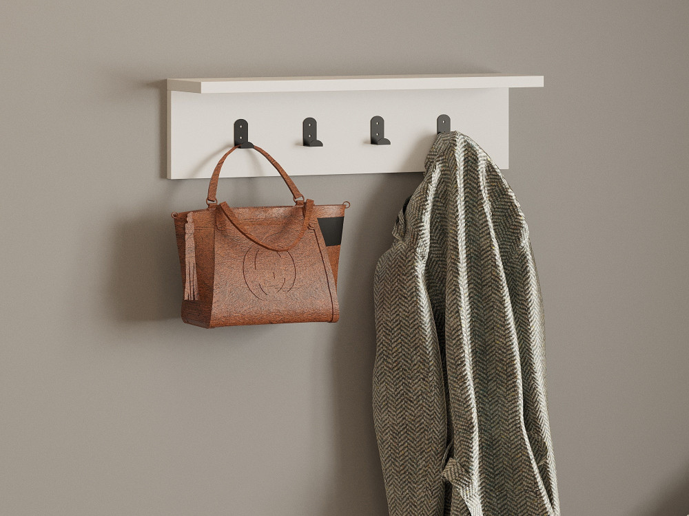 Mensola da parete in legno "Ayla" - 60 x 16 x 14 cm - Bianco
