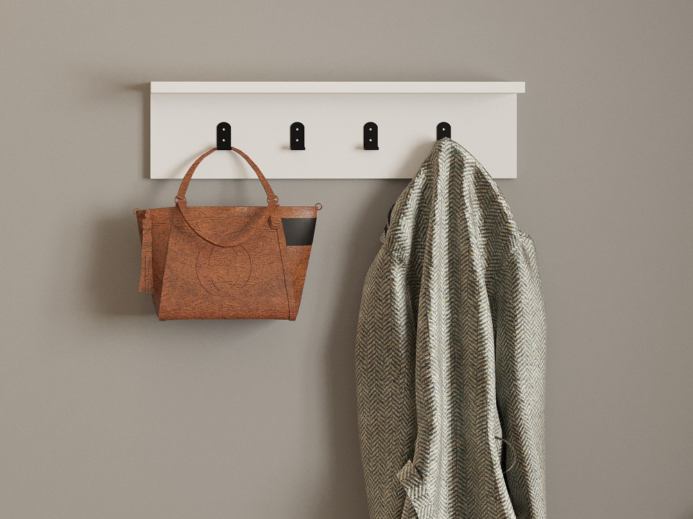 Mensola da parete in legno "Ayla" - 60 x 16 x 14 cm - Bianco