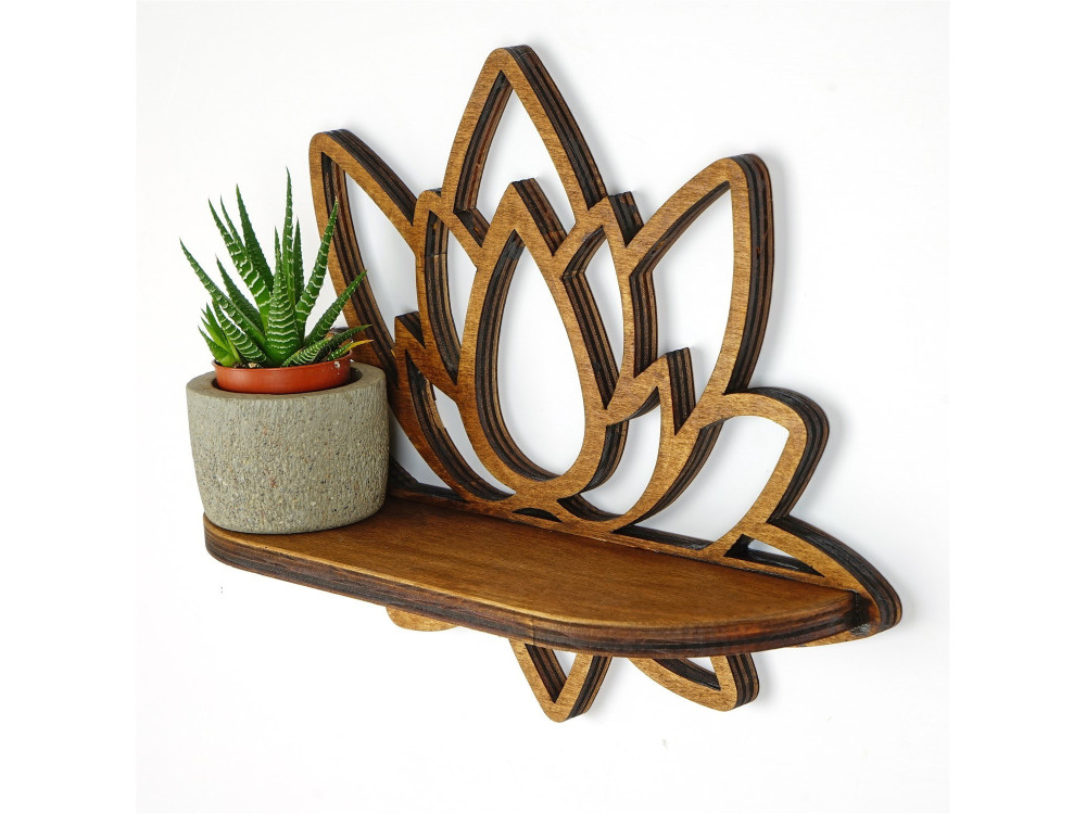 Scaffale da parete in legno "Raf264" - 33 x 10 x 26 cm - Noce
