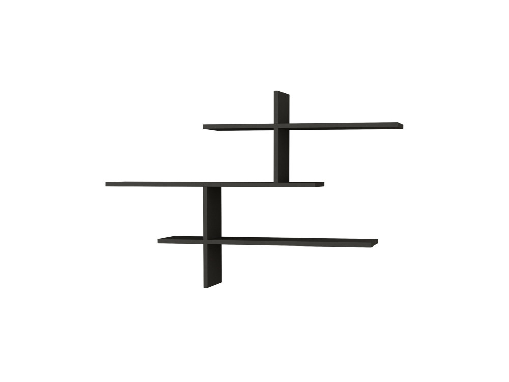 Mensola a muro in legno "Leo" - 123 x 22 x 80 cm - Antracite