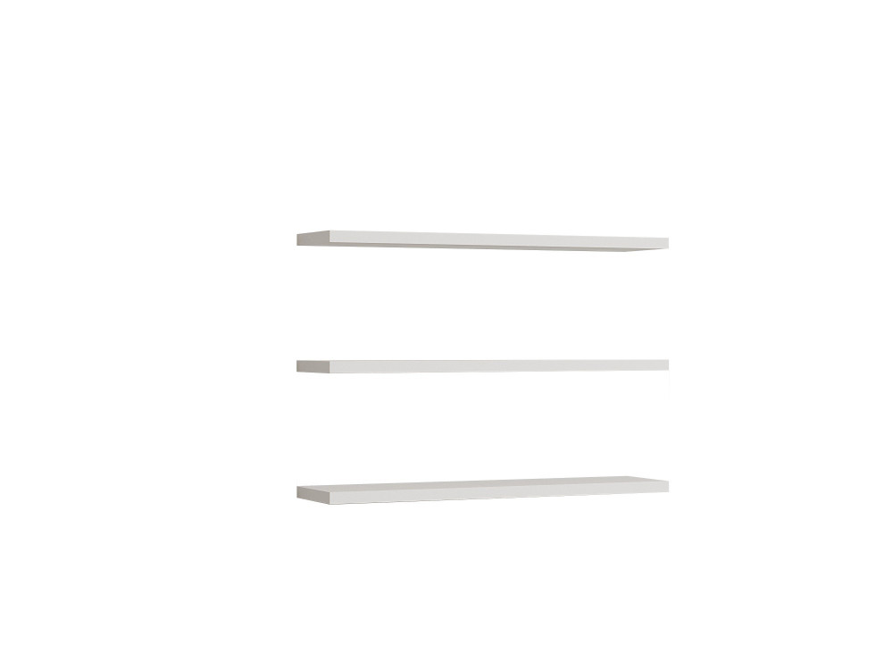 Set di 3 mensole da parete in legno "Boss" - 60 x 1 x 14 cm - Bianco