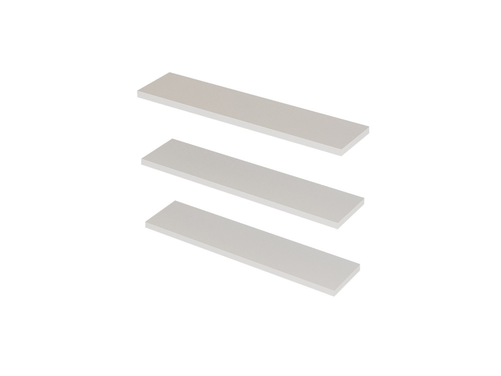 Set di 3 mensole da parete in legno "Boss" - 60 x 1 x 14 cm - Bianco