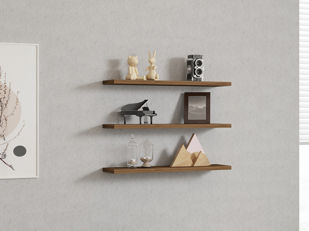 Mensola da parete in legno "Boss" - 60 x 1 x 14 cm - Noce
