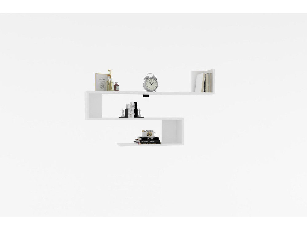 Mensola da parete in legno "Penne" - 120 x 20 x 71 cm - Bianco