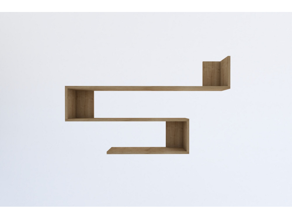 Mensola da parete in legno "Penne" - 120 x 20 x 71 cm - Rovere Zaffiro