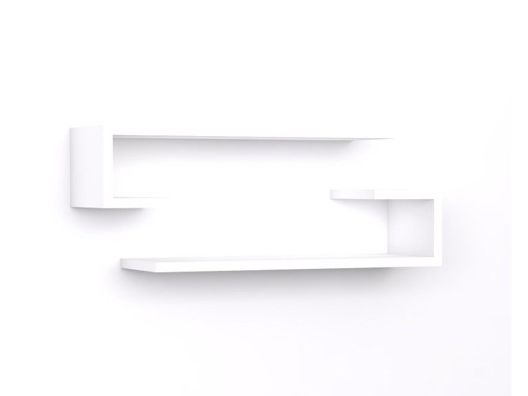 Mensola da parete in legno "Eldo" - 60 x 19 x 15 cm - Bianco
