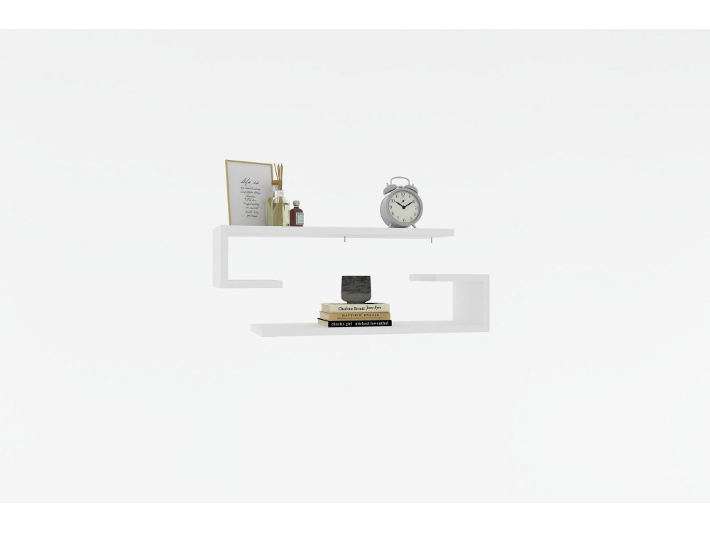 Mensola da parete in legno "Eldo" - 60 x 19 x 15 cm - Bianco