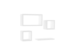Mensola da parete in legno "Babi" - 43 x 15 x 23 cm - Bianco