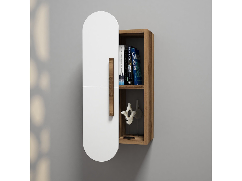Mensola da parete in legno "Rose" - 35 x 22 x 60 cm - NoceBianco