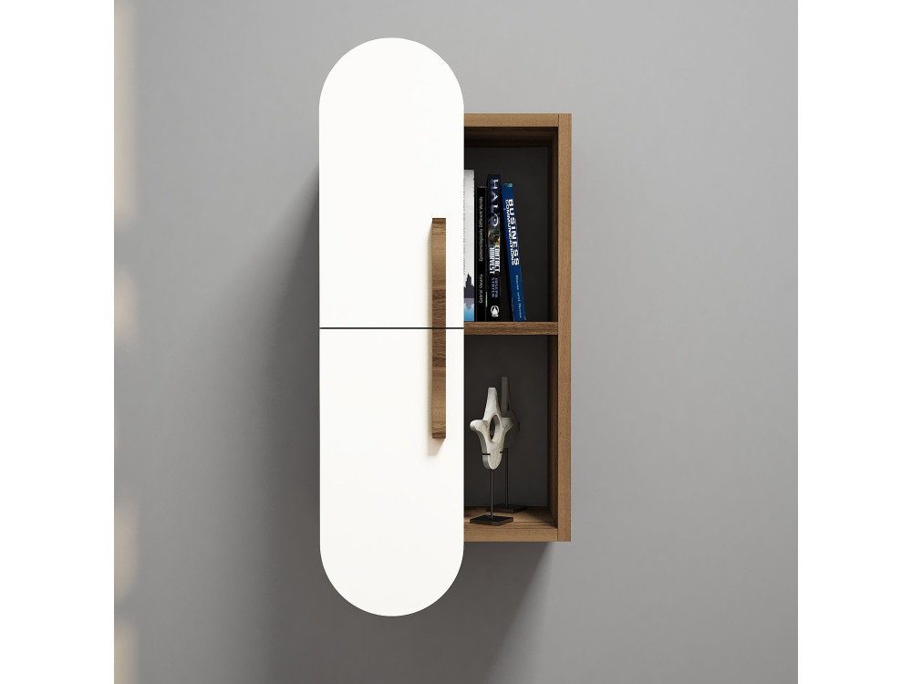 Mensola da parete in legno "Rose" - 35 x 22 x 60 cm - NoceBianco