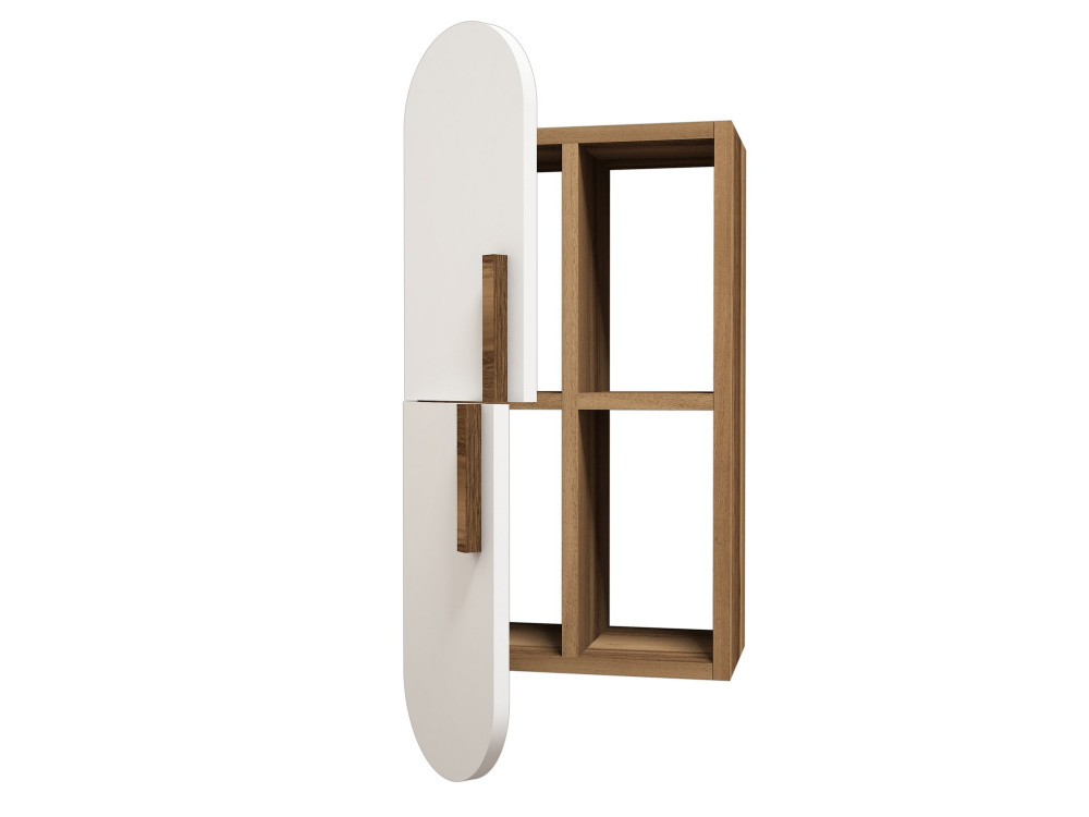 Mensola da parete in legno "Rose" - 35 x 22 x 60 cm - NoceBianco