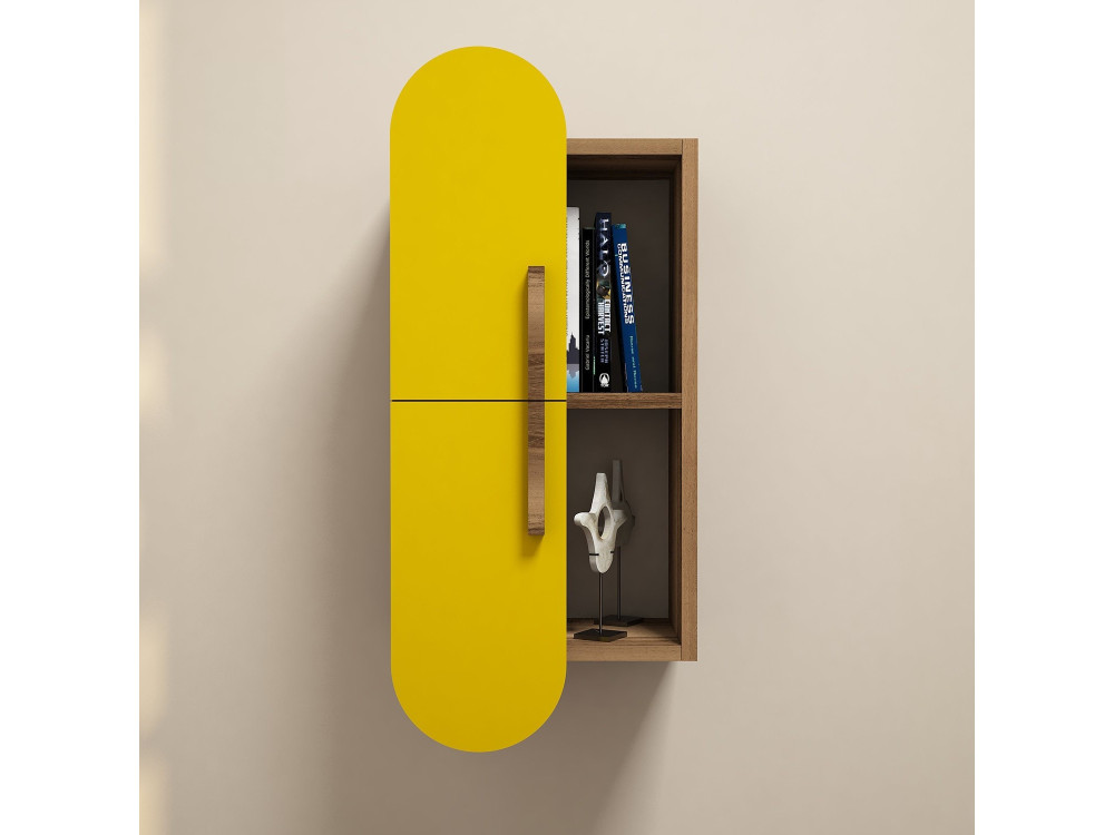 Mensola da parete in legno "Rose" - 35 x 22 x 60 cm - NoceGiallo